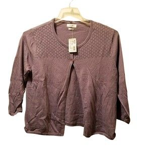 Van Heusen Women’s Purple (Beach Plum) 3/4 Sleeve Cardigan Sweater Size M
